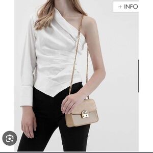 Zara one shoulder top XS NWT